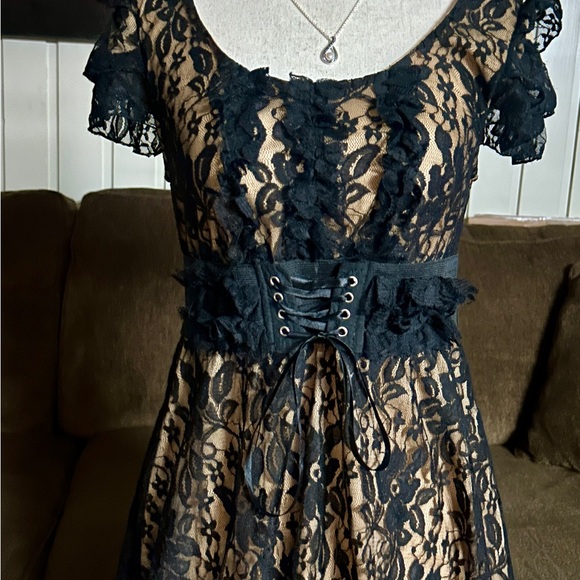 Pastel Design • Medium • Black • Floral Lace Party  Dress W/ Pull-string • New - Picture 5 of 13
